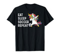 Eat Sleep Soccer Repeat Funny T-Shirt - Custom Art Print Unisex - T-Shirt, Sweatshirt, Hoodie