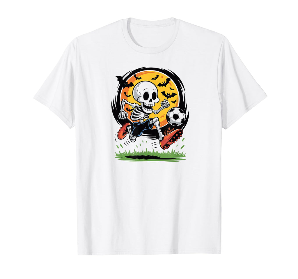 Soccer Football Halloween Skeleton T-Shirt - Custom Art Print Unisex - T-Shirt, Sweatshirt, Hoodie