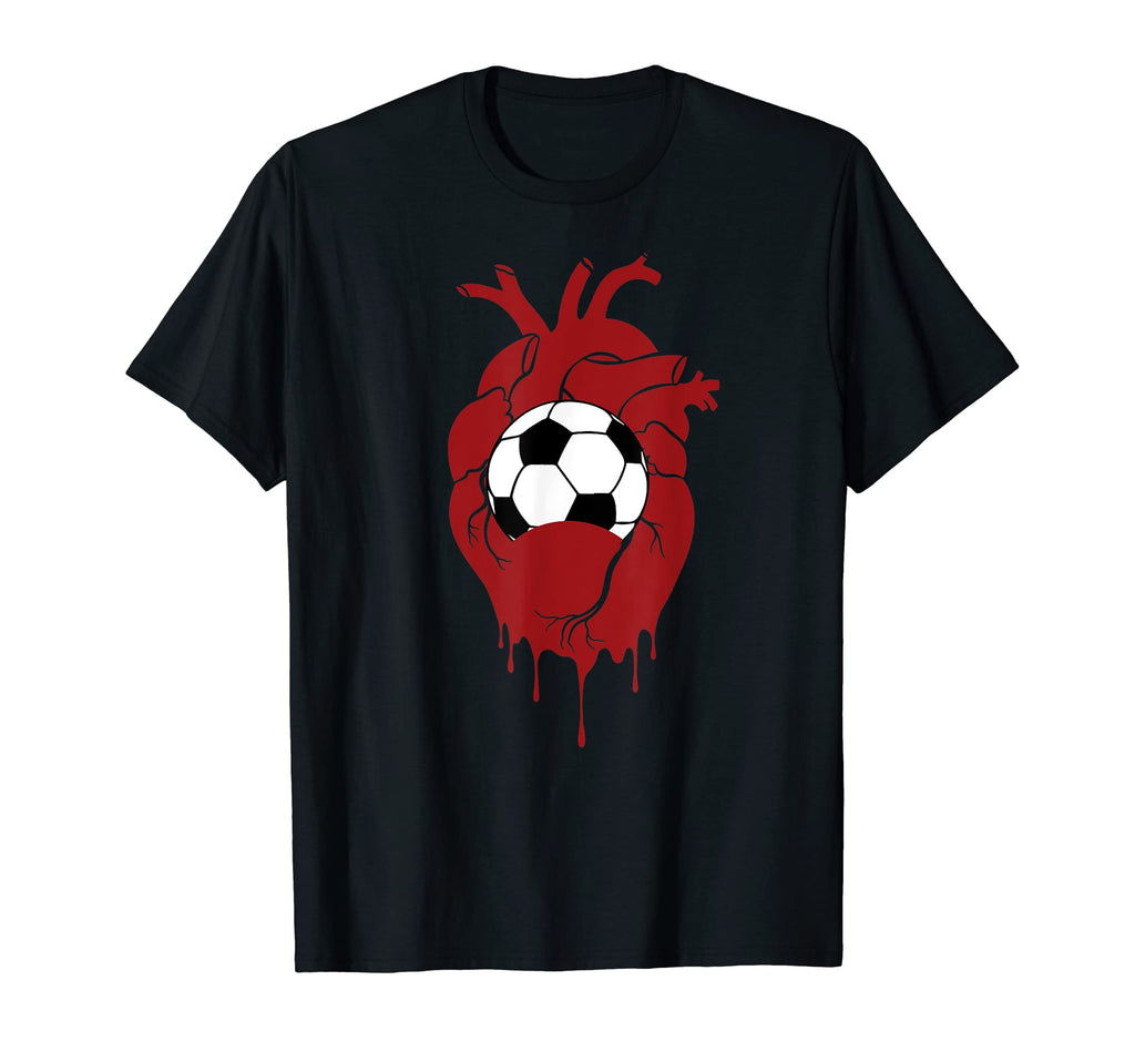Soccer Ball Football Heart Player Coach T-Shirt - Trendy Graphic Unisex - T-Shirt, Sweatshirt, Hoodie