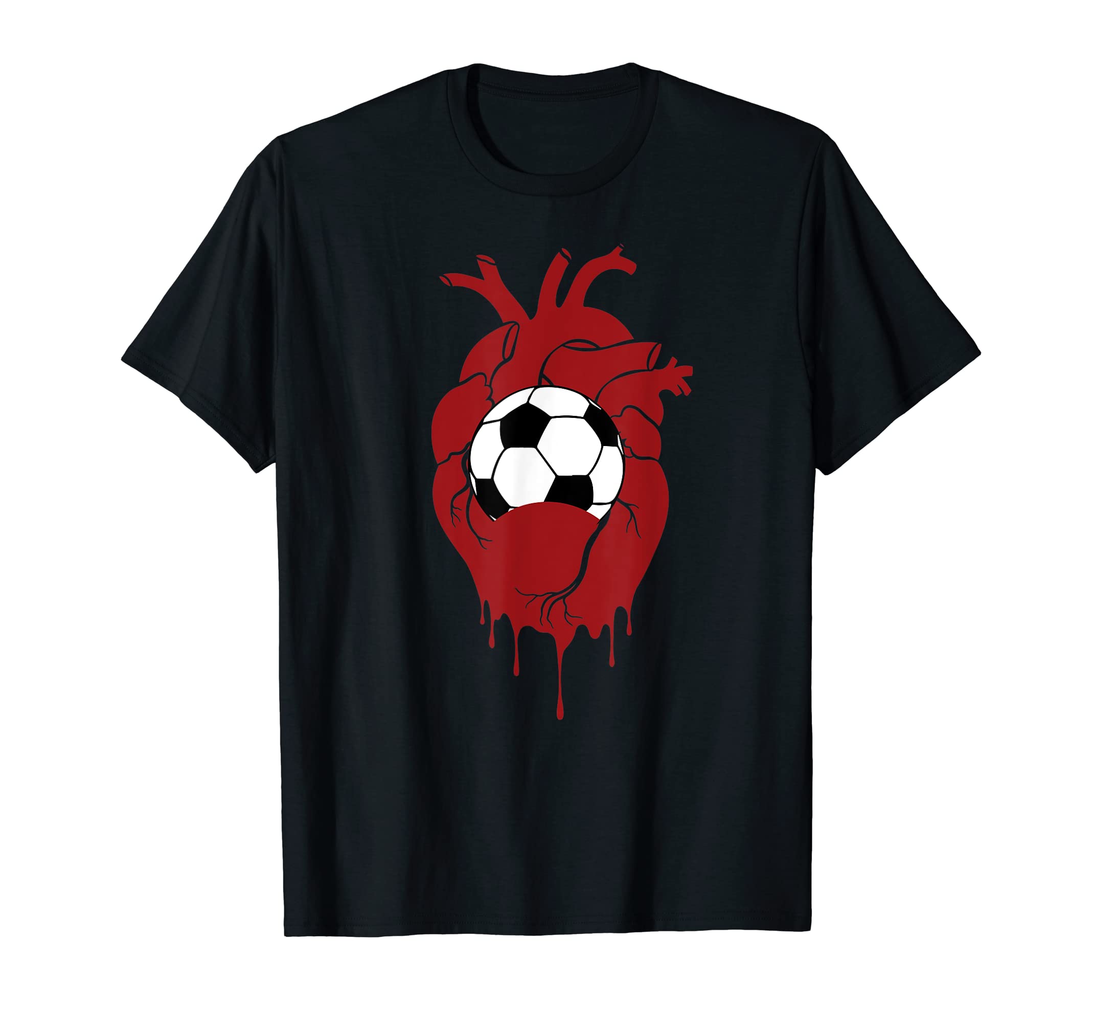 Soccer Ball Football Heart Player Coach T-Shirt - Trendy Graphic Unisex - T-Shirt, Sweatshirt, Hoodie