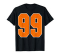 Orange Sports Number 99 Jersey T-Shirt - Aesthetic Graphic for Adults - T-Shirt, Sweatshirt, Hoodie