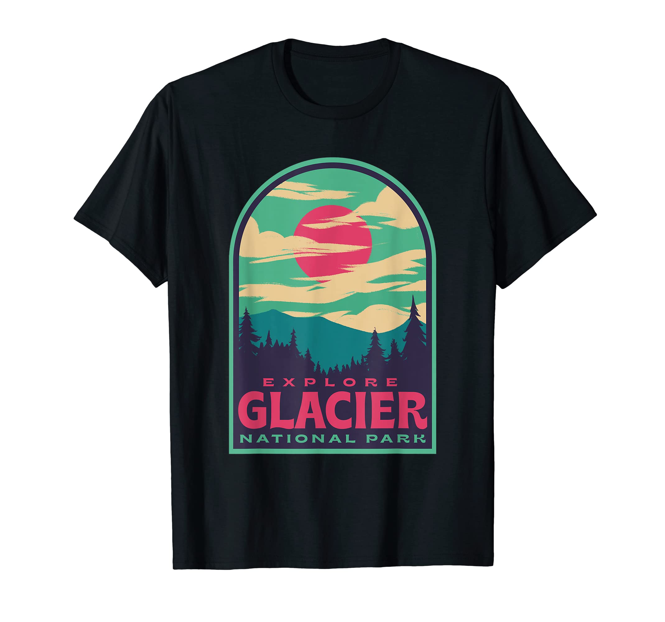 Glacier National Park Sunset T-Shirt - Casual Everyday Wear for Adults - T-Shirt, Sweatshirt, Hoodie