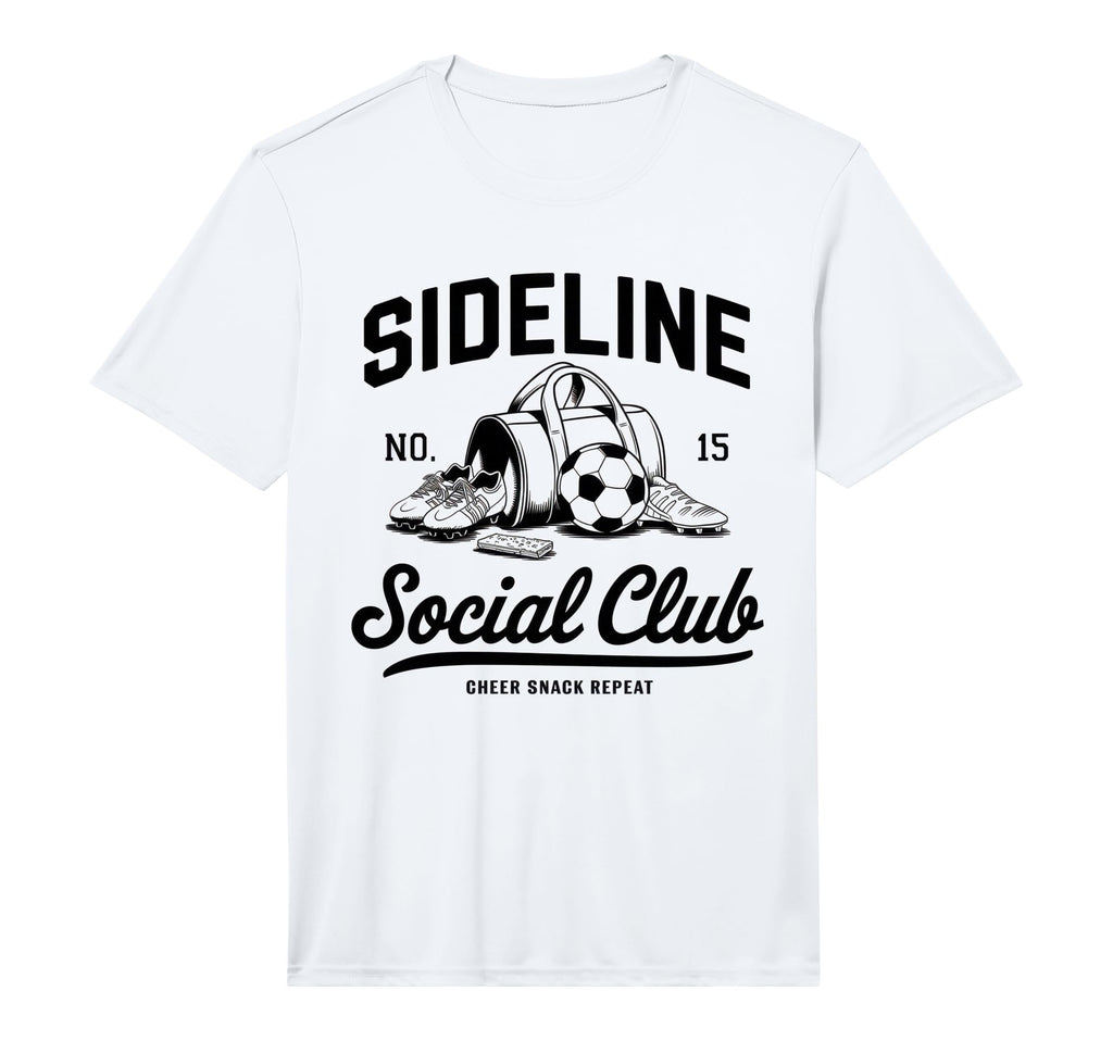 Sideline Social Club Soccer Mom Game T-Shirt - Unique Graphic Men Women - T-Shirt, Sweatshirt, Hoodie