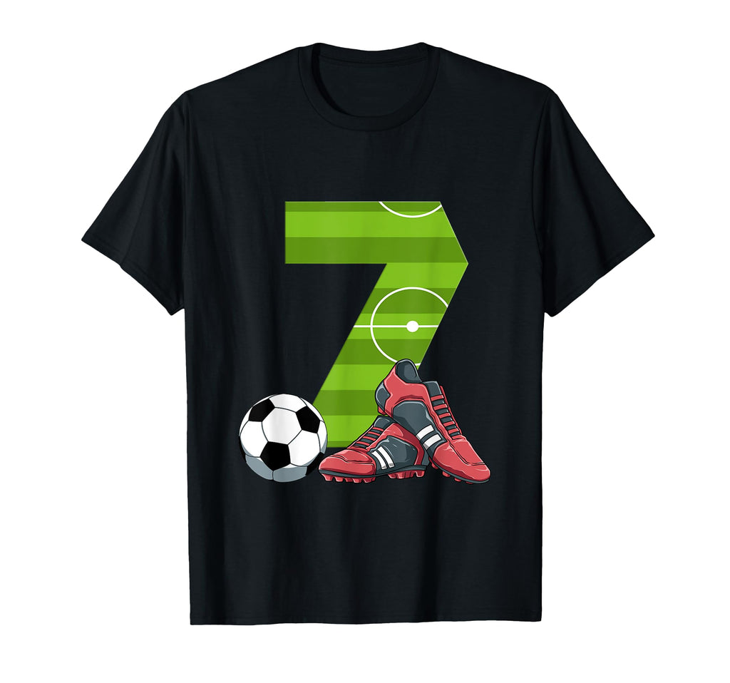 7 Birthday Soccer 7 Year Old T-Shirt - Custom Art Print Unisex - T-Shirt, Sweatshirt, Hoodie
