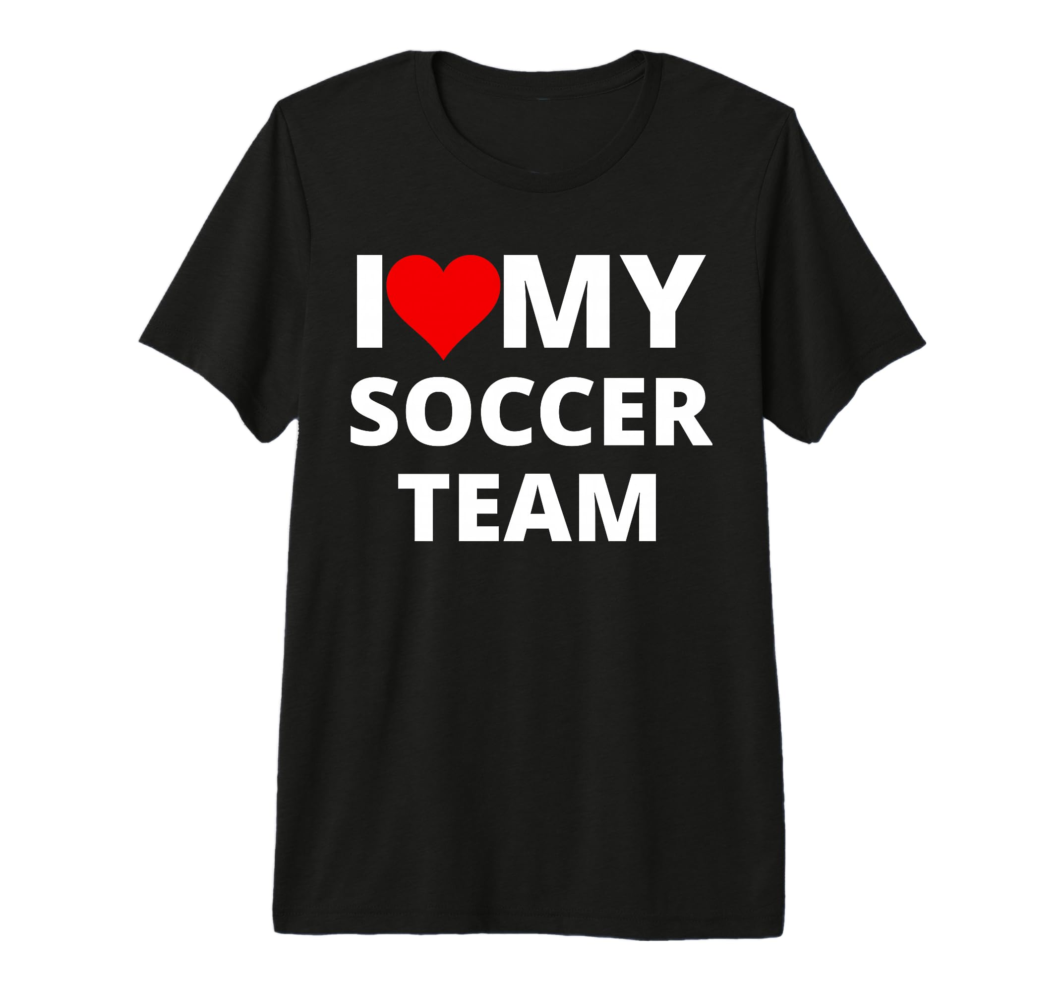 I Love My Soccer Team Red Heart Tri T-Shirt - Minimalist Print for Adults - T-Shirt, Sweatshirt, Hoodie