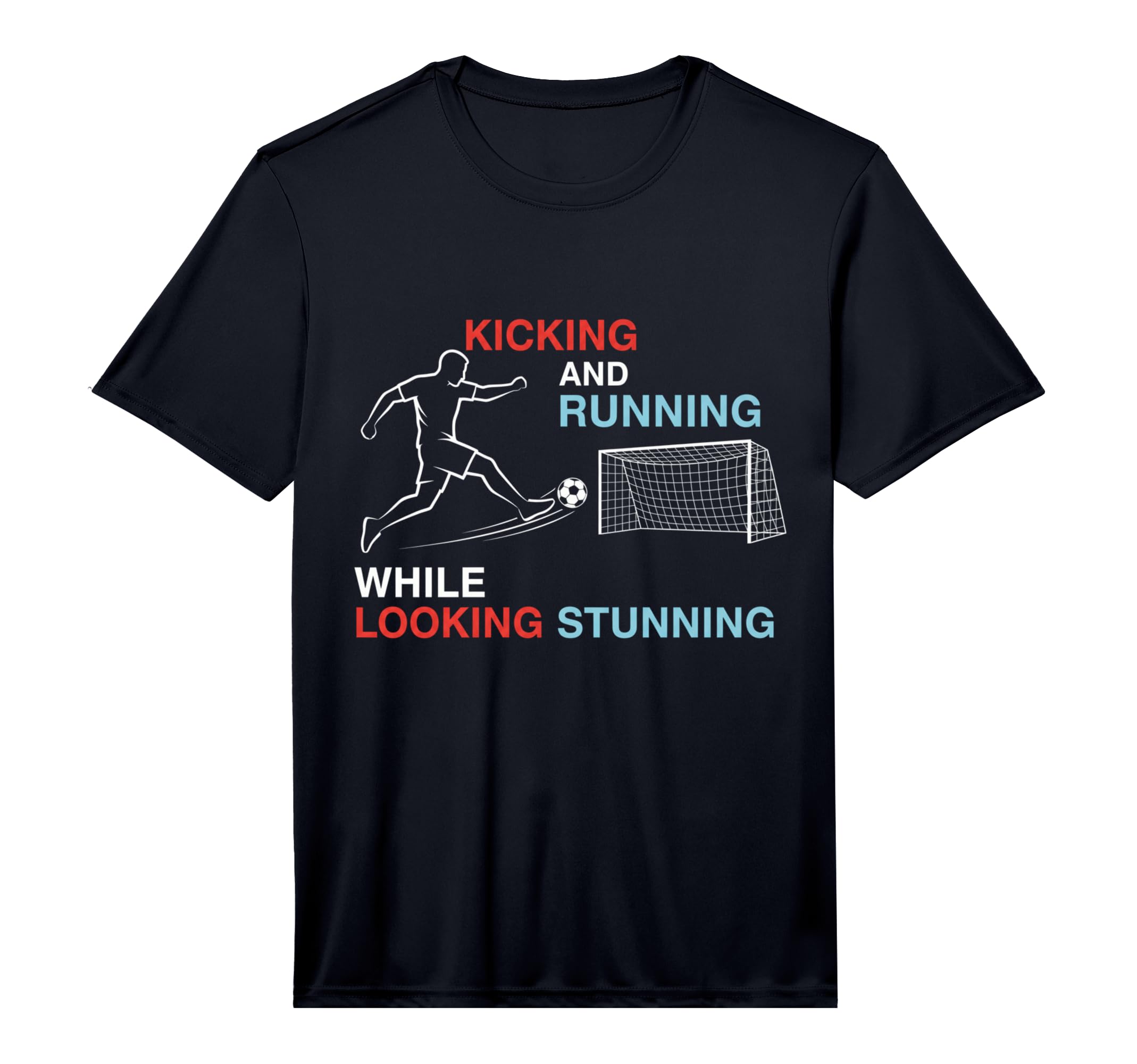 Soccer Kicking And Running While T-Shirt - Fun Novelty Design for Adults - T-Shirt, Sweatshirt, Hoodie