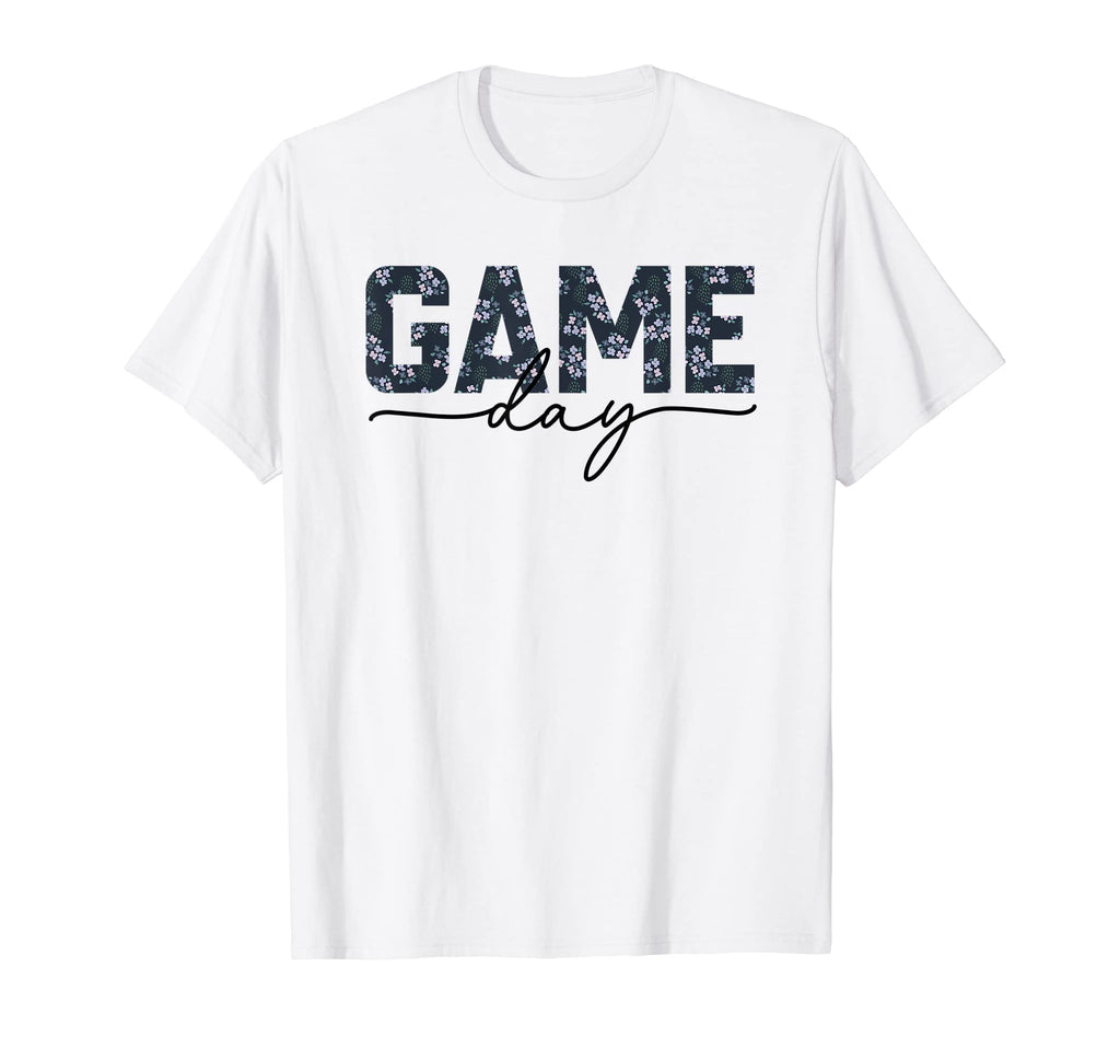 Game Day Spirit Blue Floral Sports T-Shirt - Fun Novelty Design Men Women - T-Shirt, Sweatshirt, Hoodie