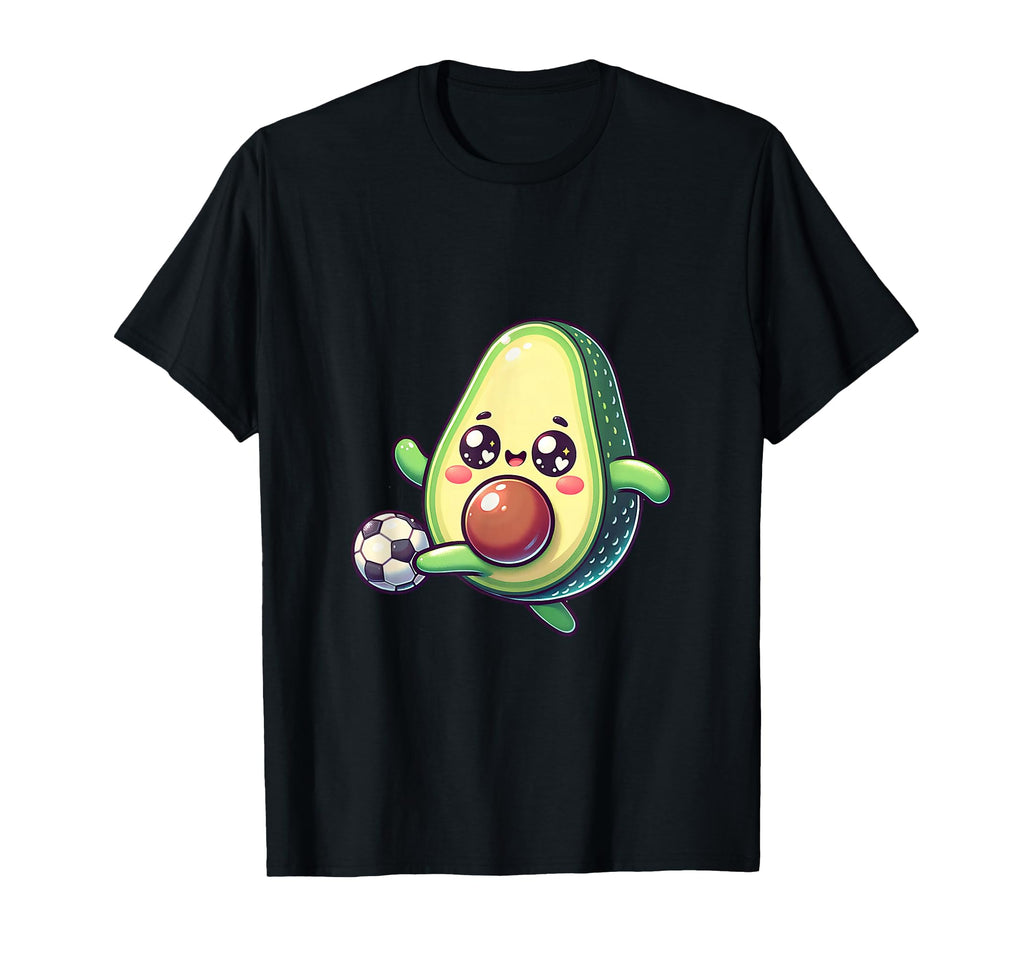 Kawaii Avocado Playing Soccer Football T-Shirt - Graphic Print for Adults - T-Shirt, Sweatshirt, Hoodie