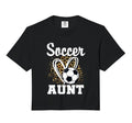 Soccer Aunt Leopard Heart Comfort Colors Hoodie - Graphic Print Men Women - T-Shirt, Sweatshirt, Hoodie