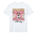 Groovy Soccer Coquette Bow Soccer Lover T-Shirt - Graphic Print for Adults - T-Shirt, Sweatshirt, Hoodie
