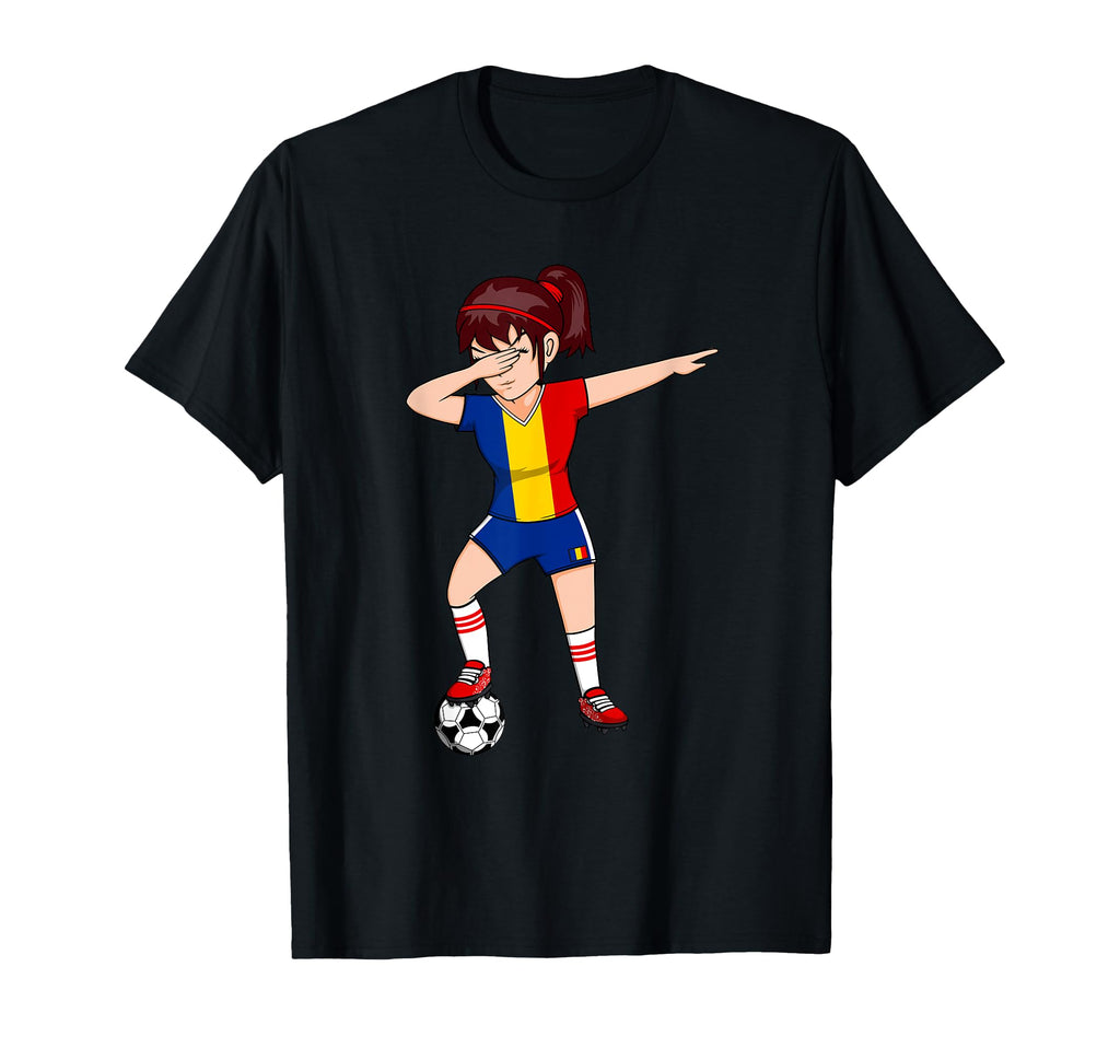 Dabbing Soccer Romania Jersey Romanian T-Shirt - Custom Art Print Unisex - T-Shirt, Sweatshirt, Hoodie