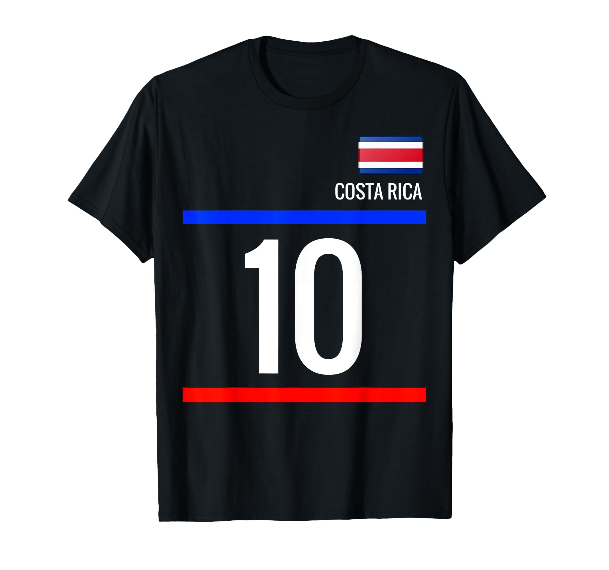 Costa Rica Tico Football Futbol Soccer 10 T-Shirt - Trendy Graphic Unisex - T-Shirt, Sweatshirt, Hoodie