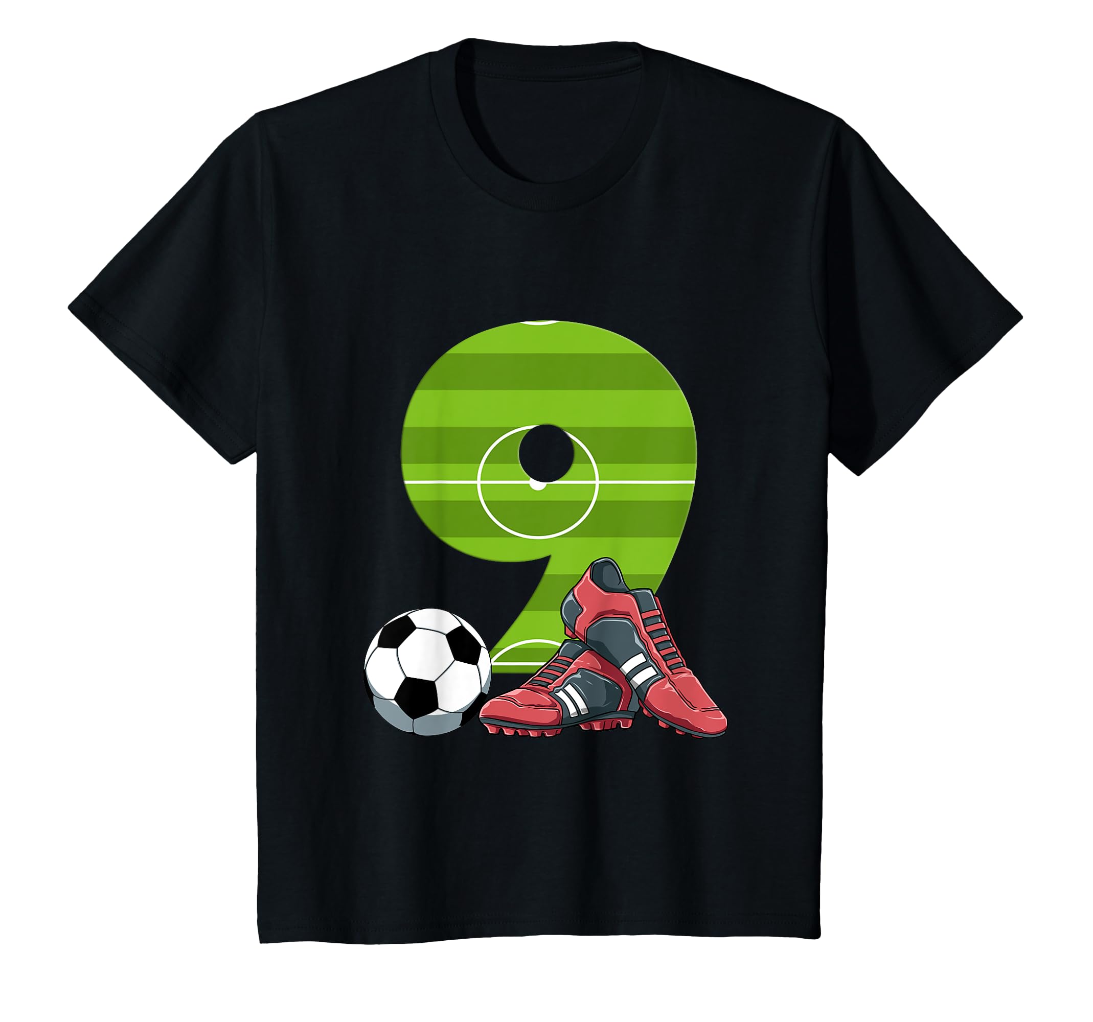 Ninth Birthday Soccer 9 Year Old T-Shirt - Custom Art Print for Adults - T-Shirt, Sweatshirt, Hoodie
