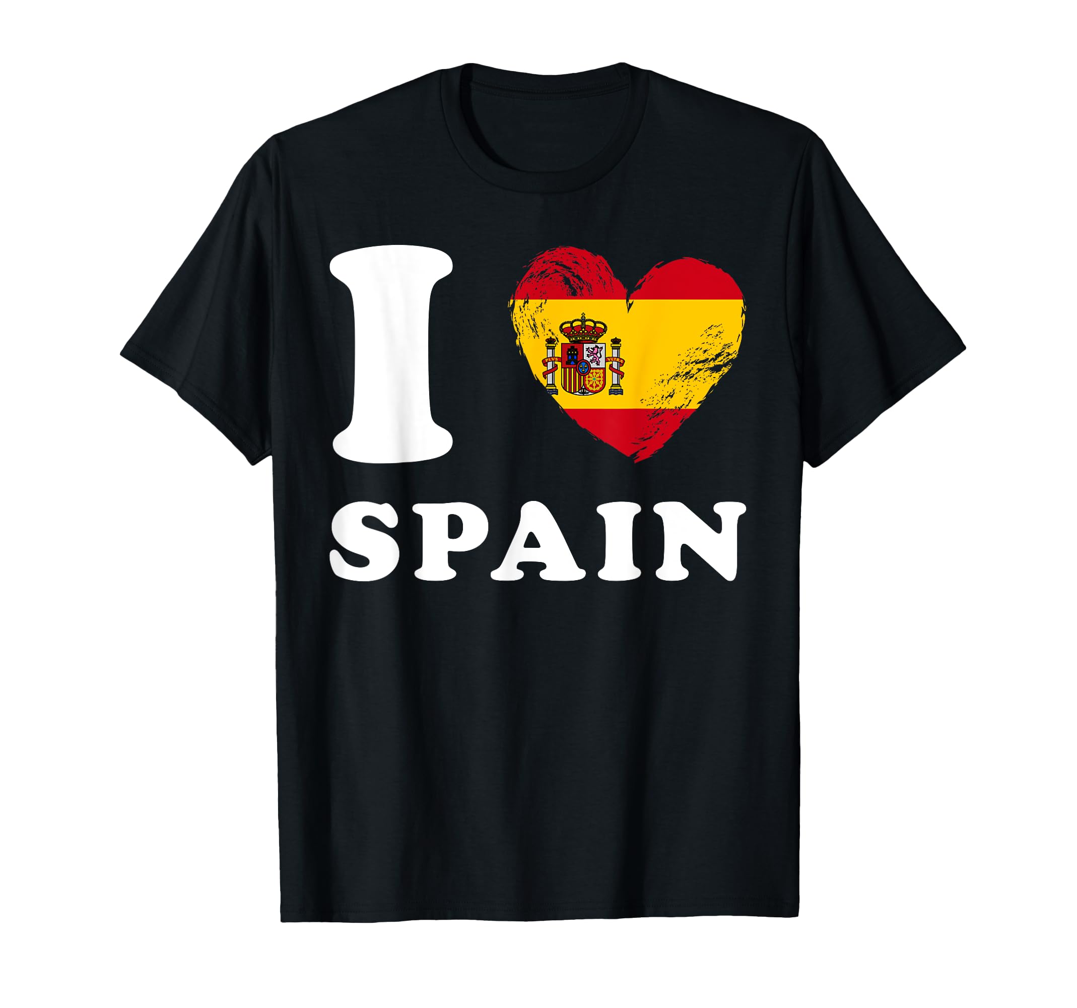 I Love Spain Heart Flag Spain T-Shirt - Casual Everyday Wear Unisex - T-Shirt, Sweatshirt, Hoodie