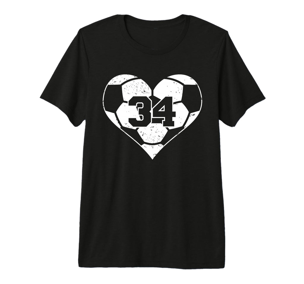 Soccer Number 34 Jersey Funny T-Shirt - Casual Everyday Wear for Adults - T-Shirt, Sweatshirt, Hoodie