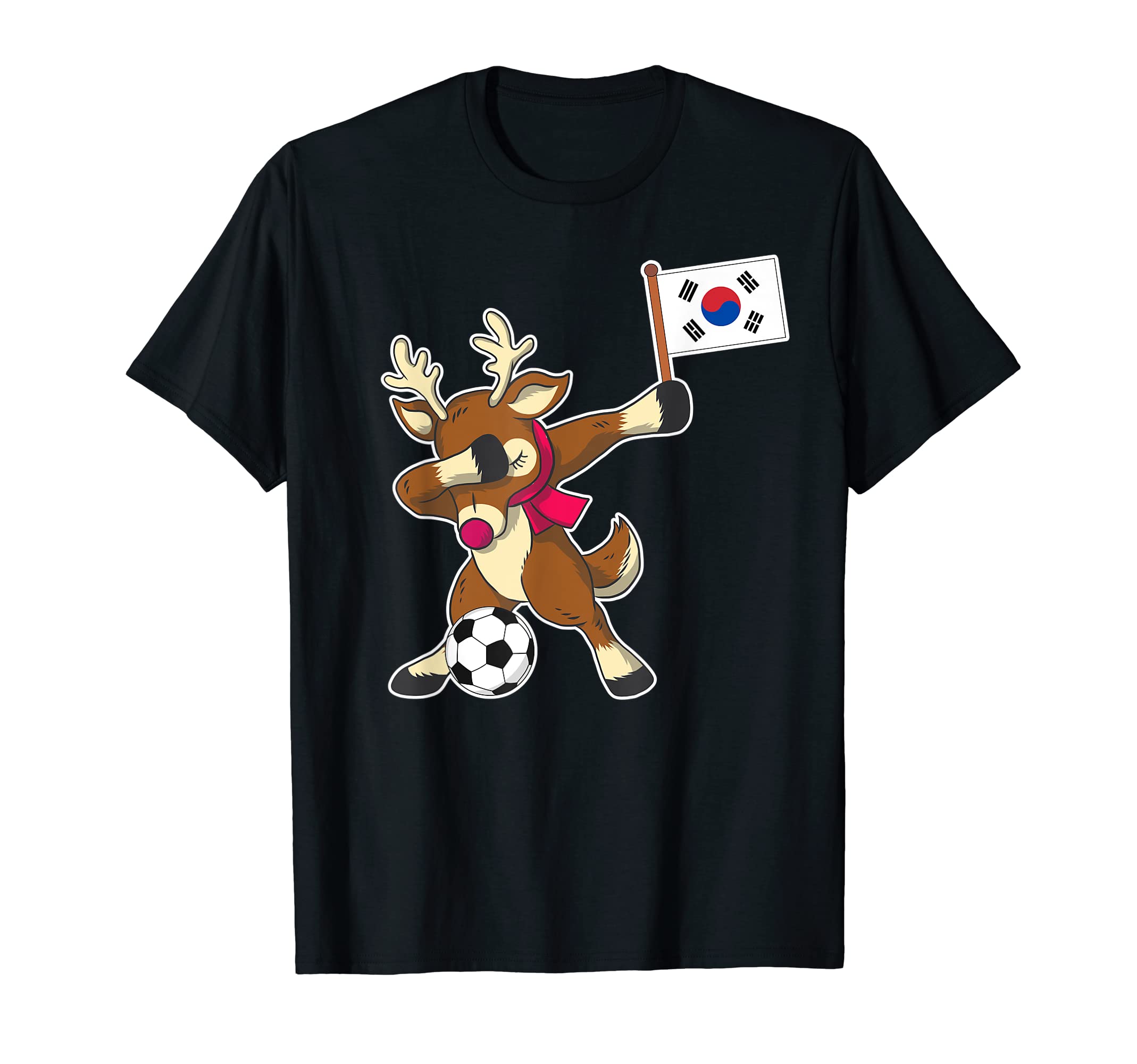 South Korea Soccer Reindeer Korean Flag T-Shirt - Graphic Print Men Women - T-Shirt, Sweatshirt, Hoodie