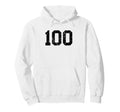Black Distressed Sport Team Number 100 Hoodie - Trendy Graphic Men Women - T-Shirt, Sweatshirt, Hoodie