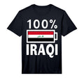 Iraq Flag 100 Iraqi Battery Power T-Shirt - Casual Everyday Wear Men Women - T-Shirt, Sweatshirt, Hoodie