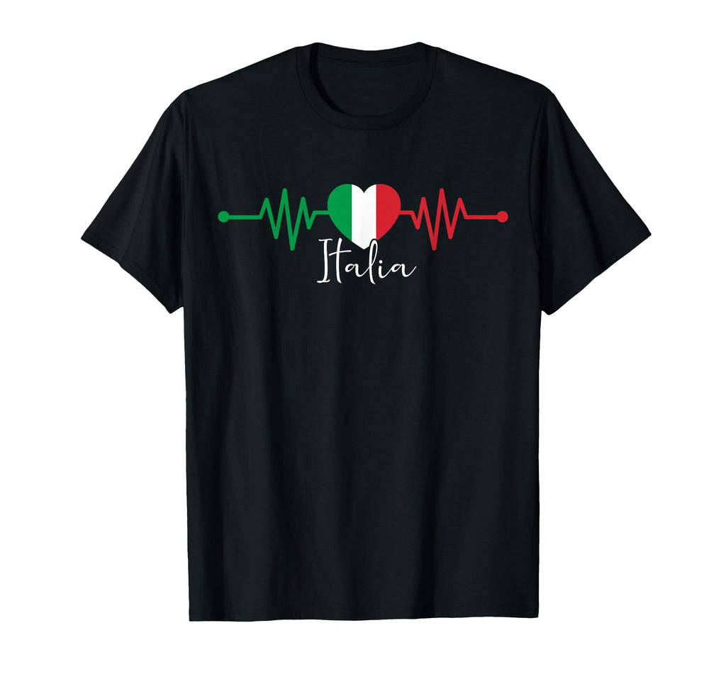 Italia Heritage Roots Italy Heartbeat T-Shirt - Novelty Apparel Unisex - T-Shirt, Sweatshirt, Hoodie