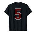 Maroon And White Number 5 Jersey T-Shirt - Fun Novelty Design Unisex - T-Shirt, Sweatshirt, Hoodie