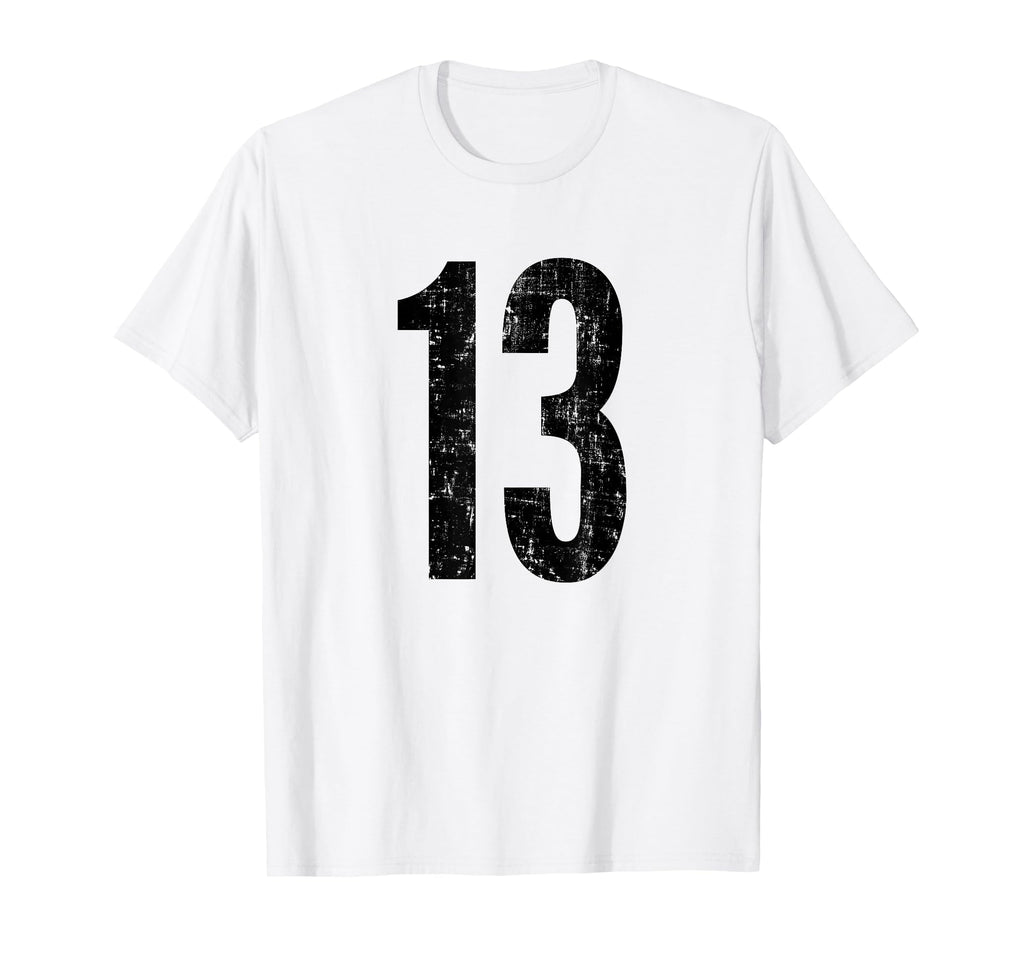 Number 13 Distressed Thirteen Sport T-Shirt - Trendy Graphic for Adults - T-Shirt, Sweatshirt, Hoodie
