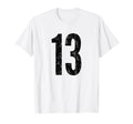 Number 13 Distressed Thirteen Sport T-Shirt - Trendy Graphic for Adults - T-Shirt, Sweatshirt, Hoodie