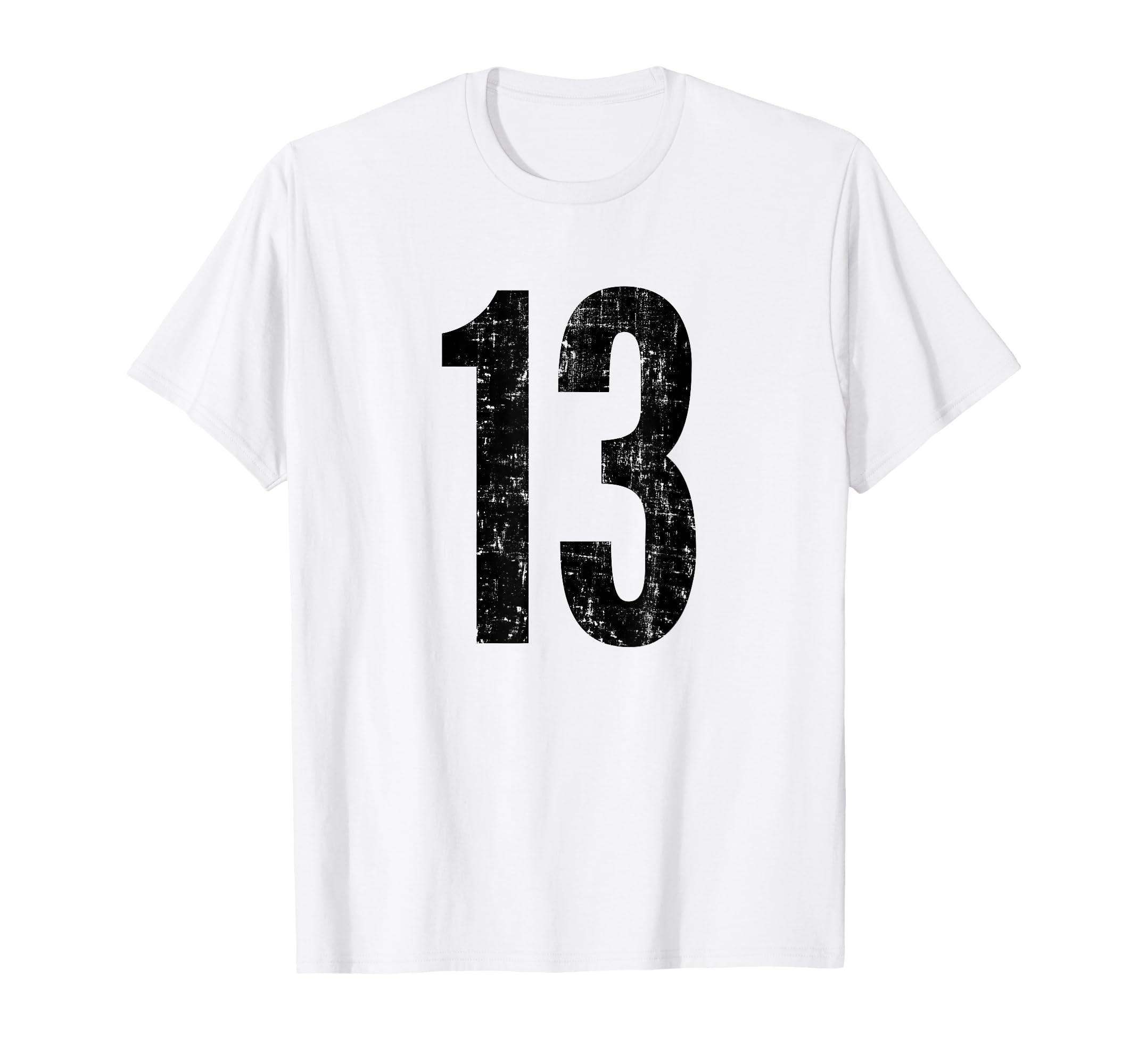 Number 13 Distressed Thirteen Sport T-Shirt - Trendy Graphic for Adults - T-Shirt, Sweatshirt, Hoodie