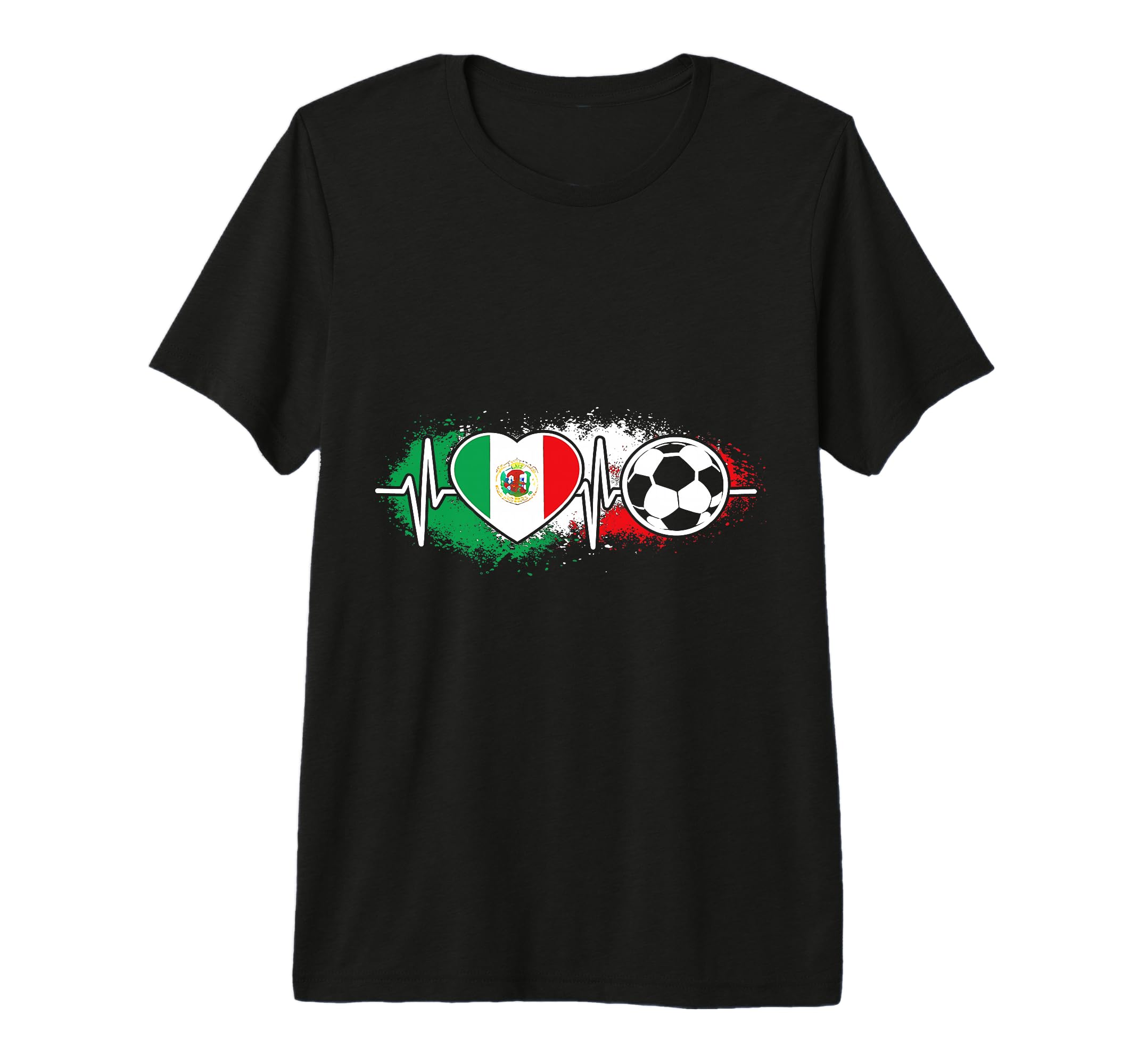 Mexico Soccer Heartbeat Mexican Flag T-Shirt - Streetwear Style Men Women - T-Shirt, Sweatshirt, Hoodie