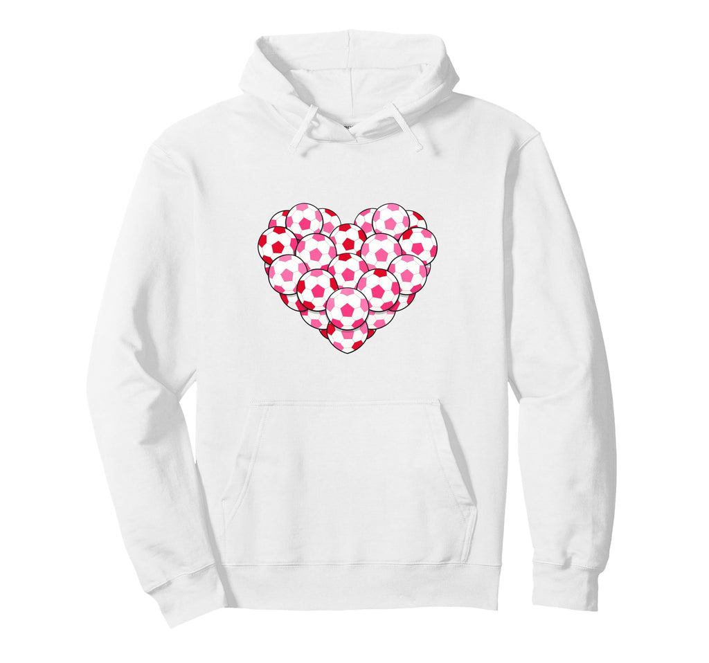 Heart Shaped Soccer Ball Artwork Hoodie - Streetwear Style Men Women - T-Shirt, Sweatshirt, Hoodie