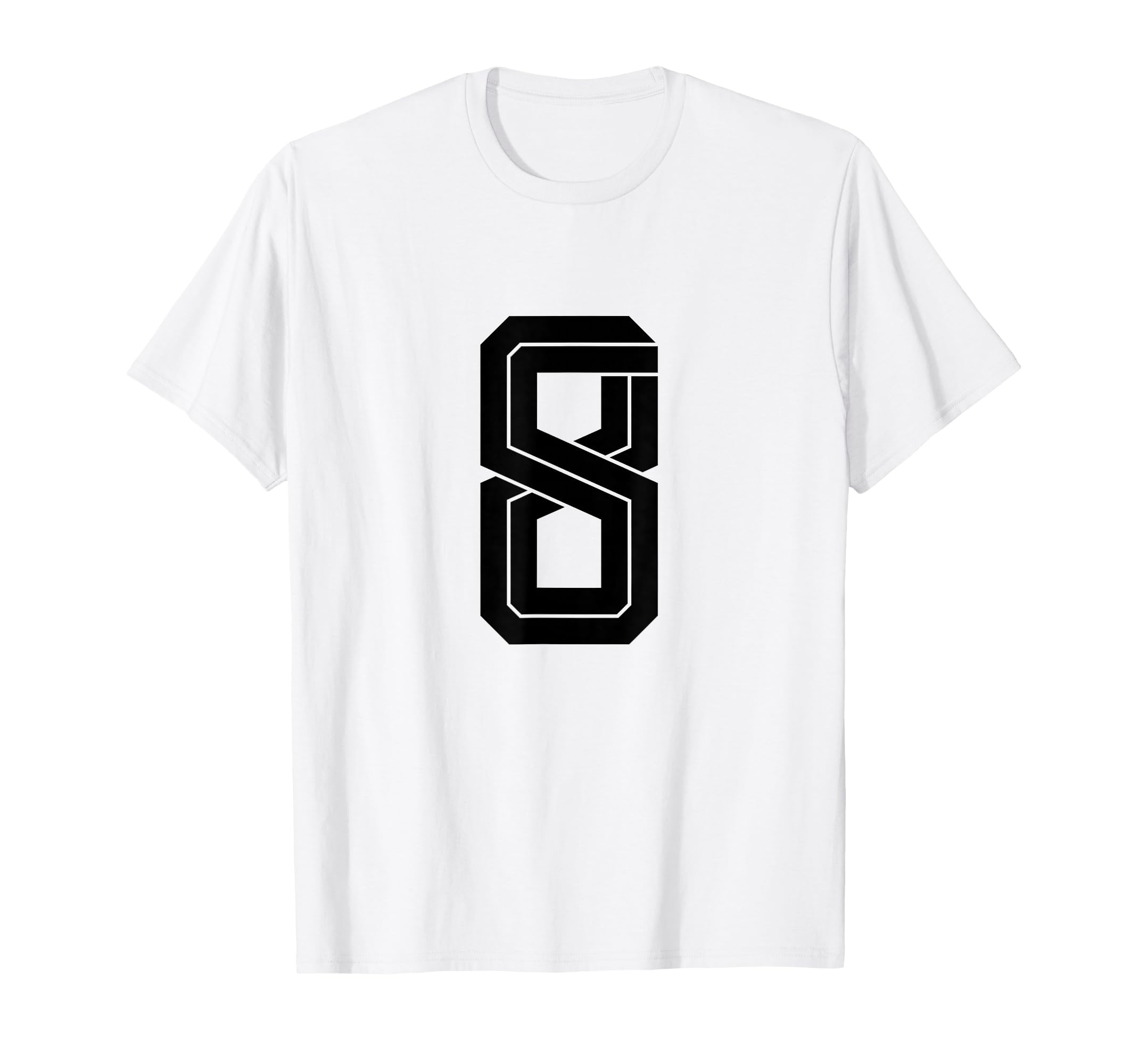 8 White Number 8 Sports Fan Soccer T-Shirt - Graphic Print Unisex - T-Shirt, Sweatshirt, Hoodie