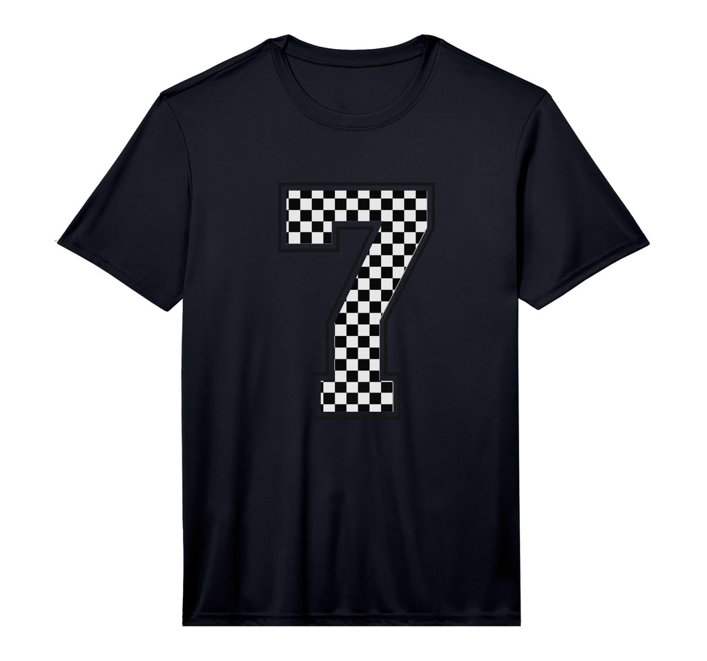 Number 7 Checkered Number Performance T-Shirt - Graphic Print Unisex - T-Shirt, Sweatshirt, Hoodie