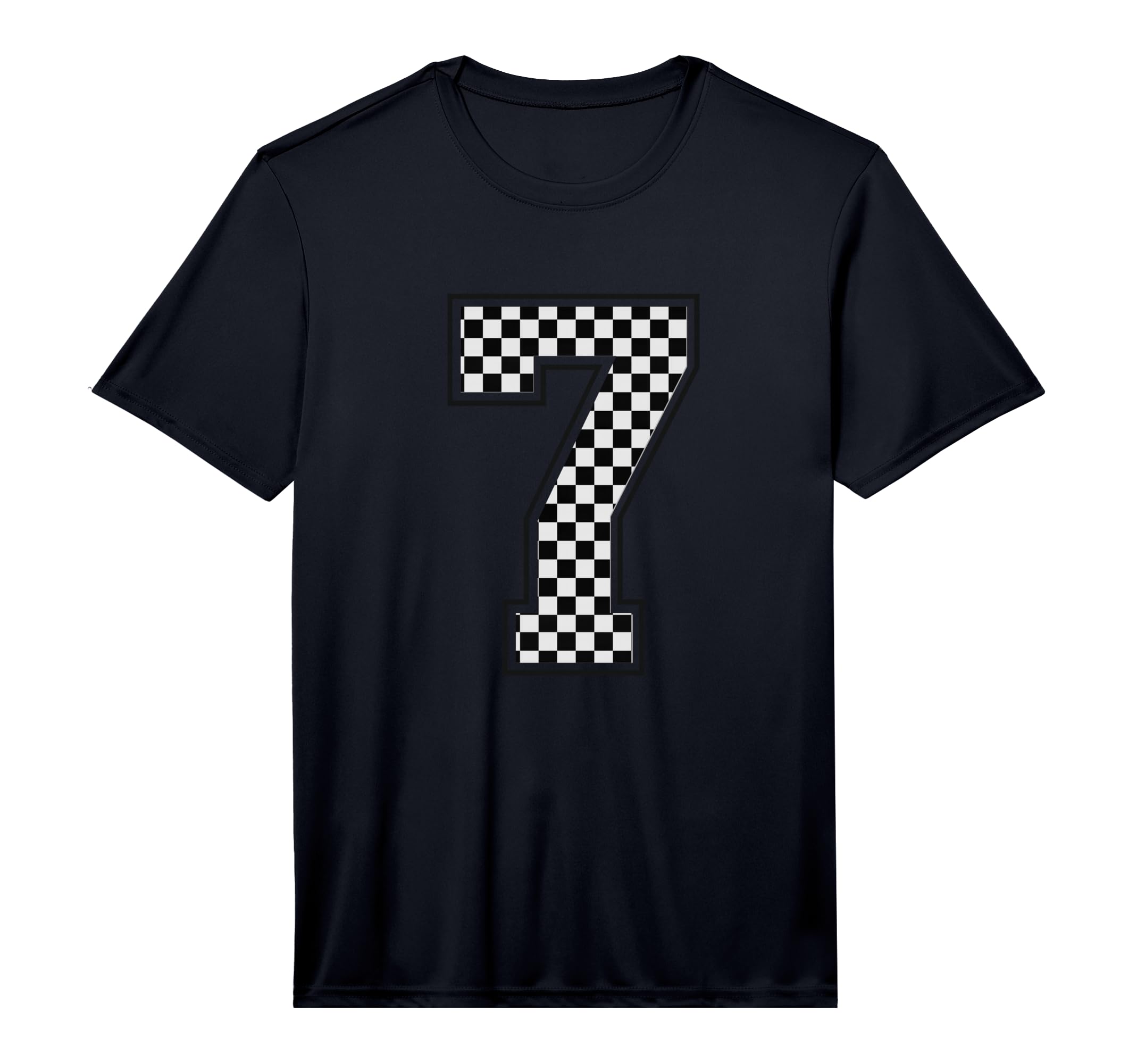 Number 7 Checkered Number Performance T-Shirt - Graphic Print Unisex - T-Shirt, Sweatshirt, Hoodie