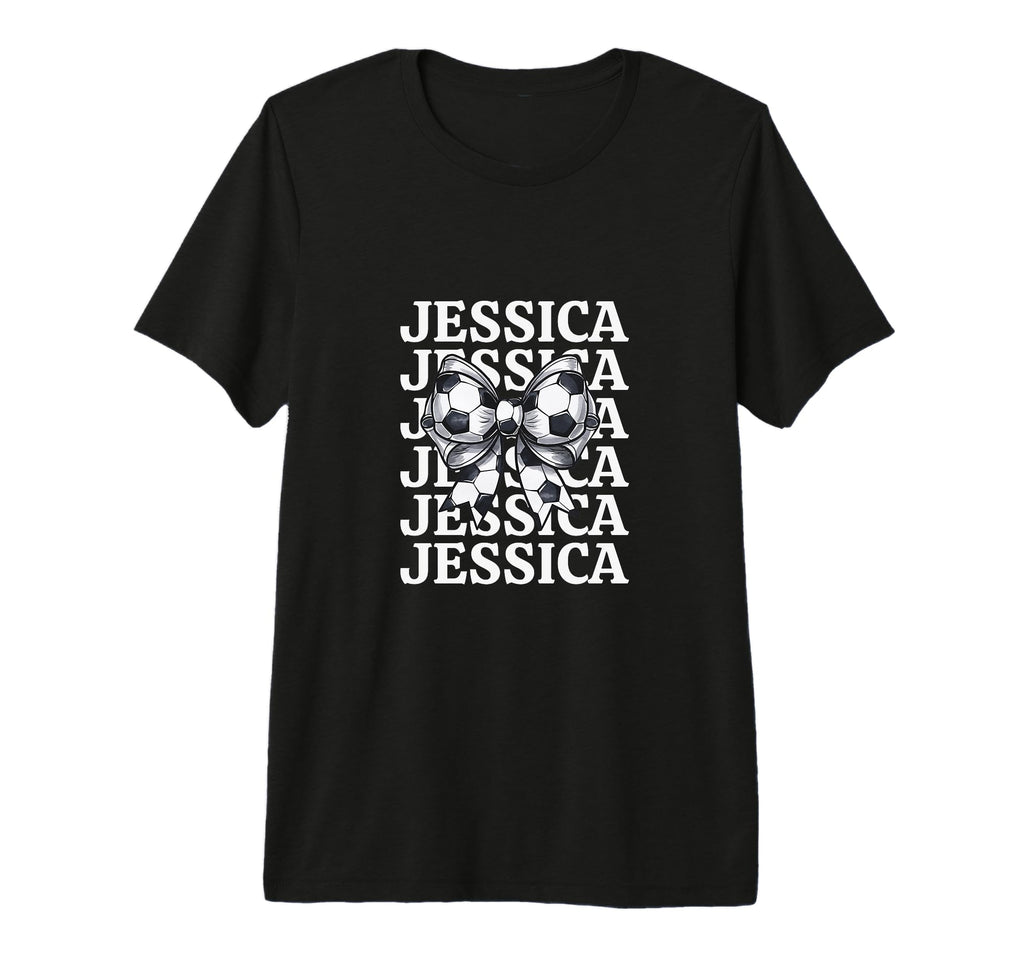 Jessica Personalized Coquette Soccer T-Shirt - Novelty Apparel for Adults - T-Shirt, Sweatshirt, Hoodie