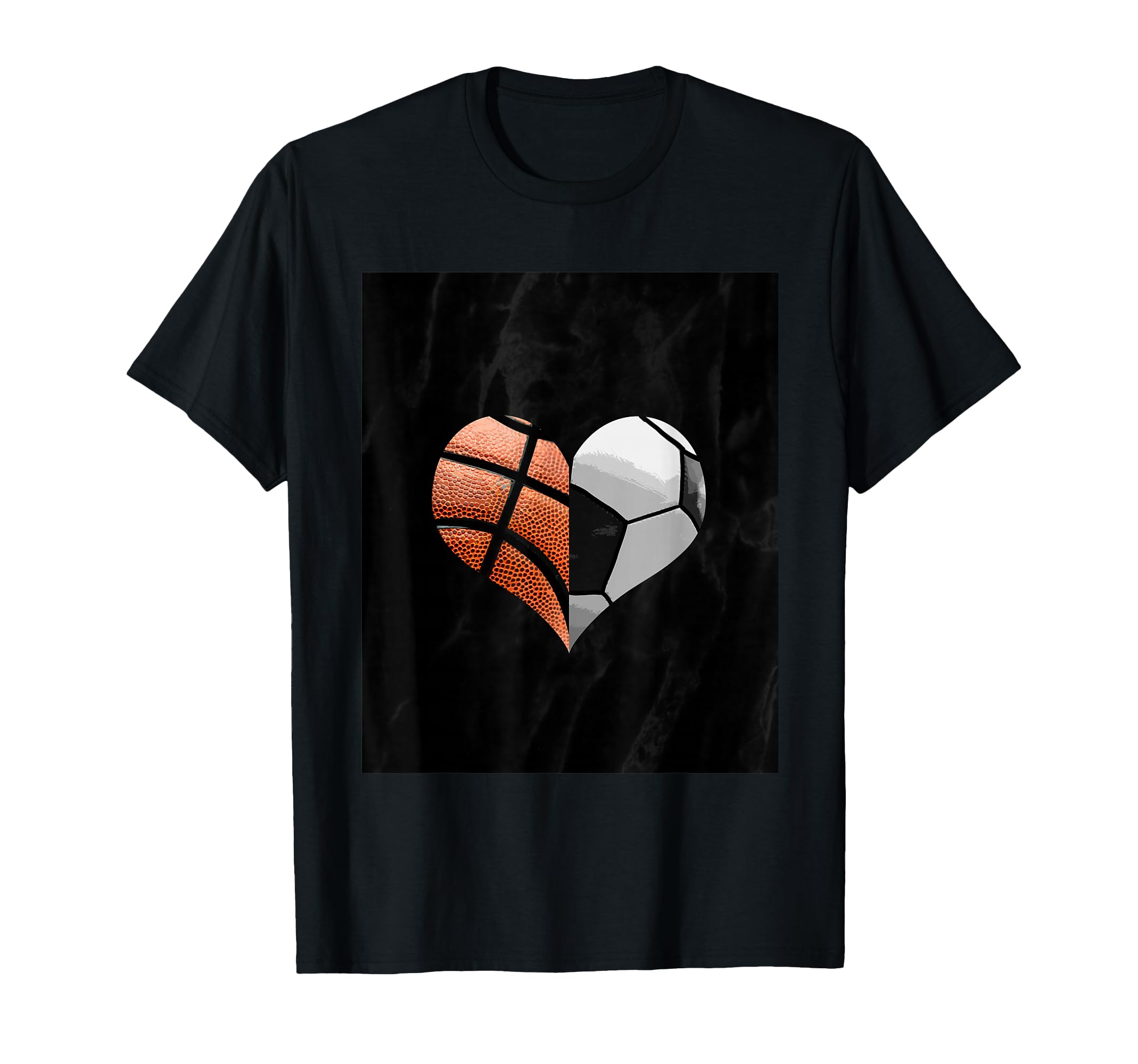Basketball Football Soccer Ball Heart T-Shirt - Unique Graphic Men Women - T-Shirt, Sweatshirt, Hoodie