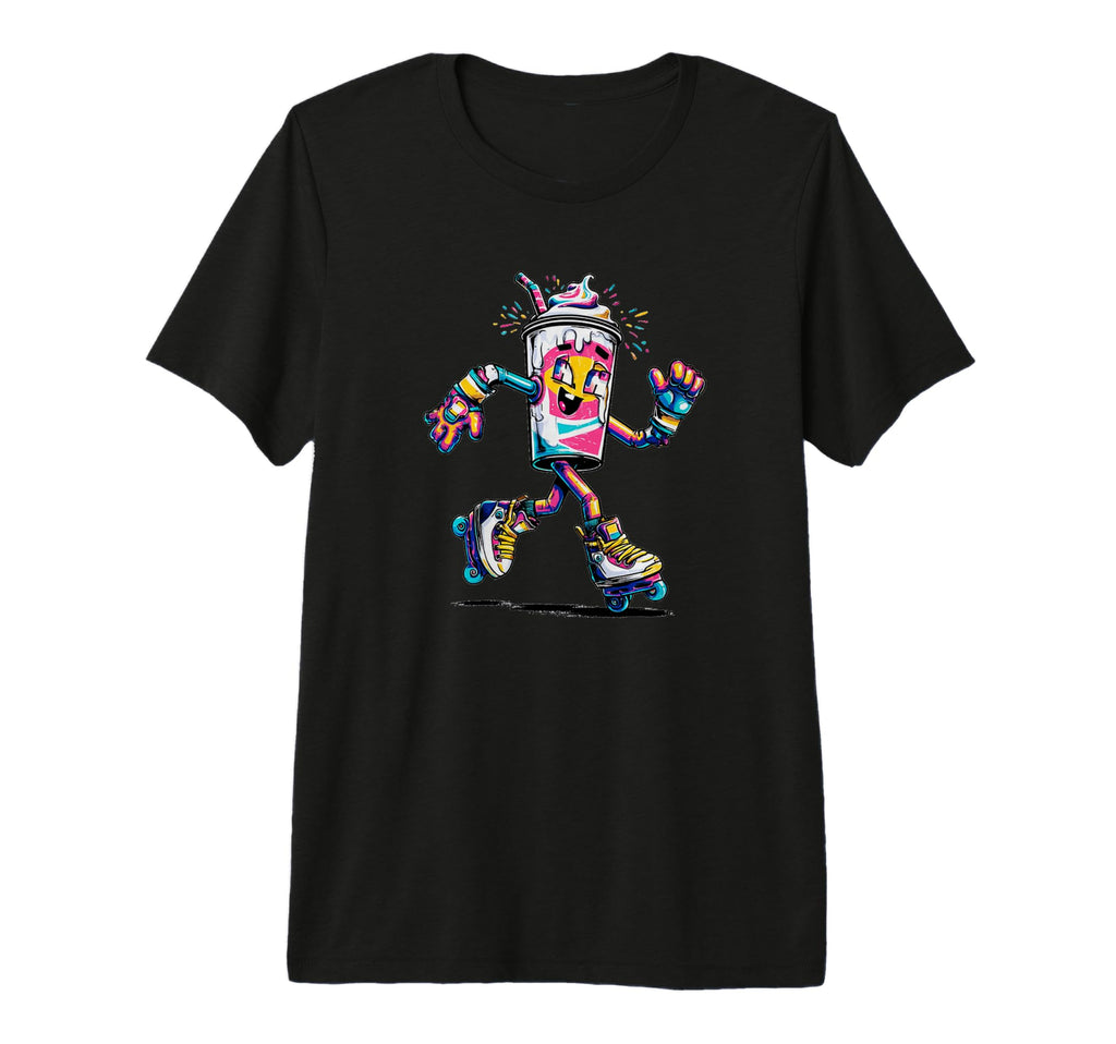 Awesome Milkshake Roller Skates Tri Blend T-Shirt - Graphic Print Unisex - T-Shirt, Sweatshirt, Hoodie