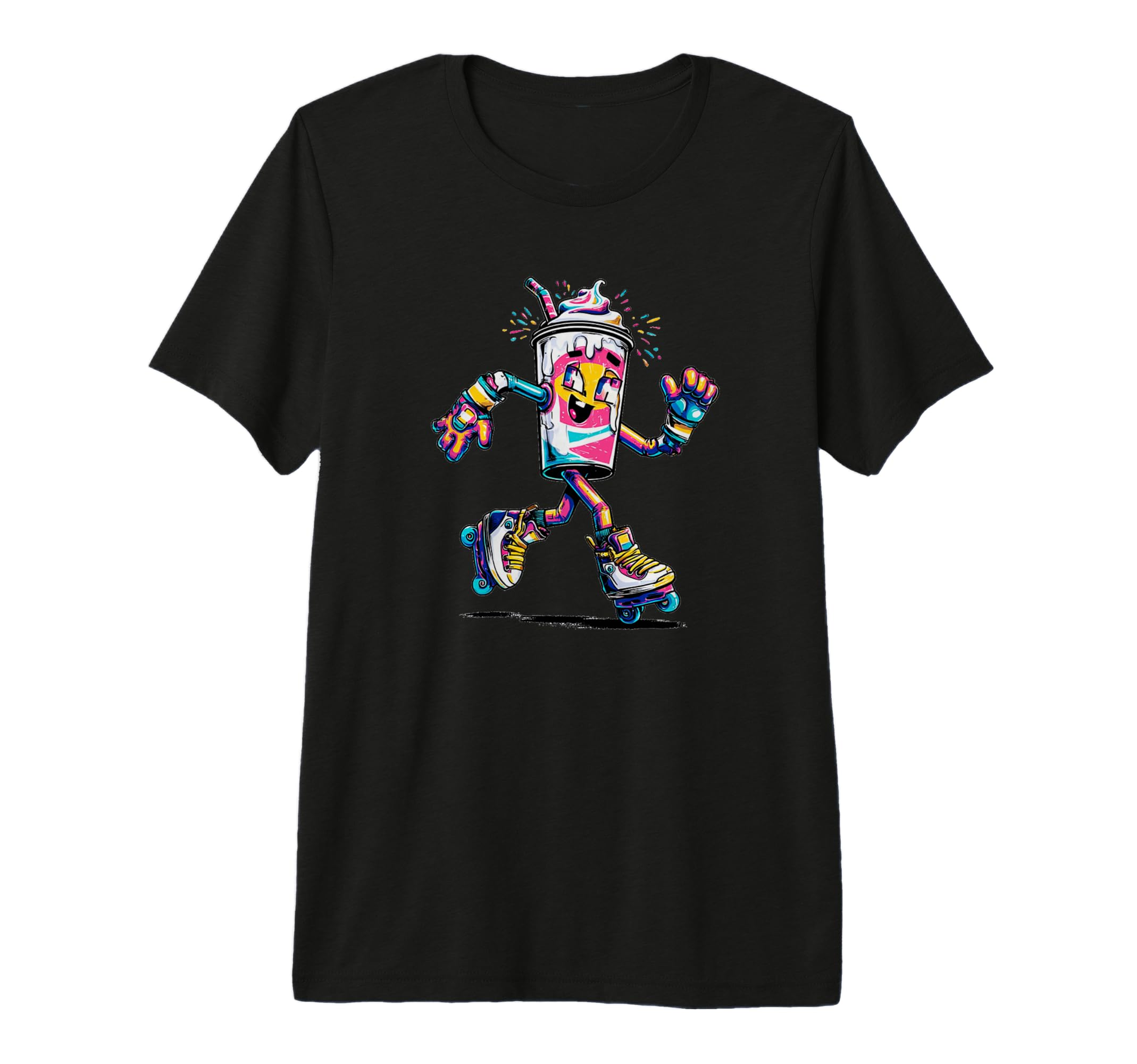 Awesome Milkshake Roller Skates Tri Blend T-Shirt - Graphic Print Unisex - T-Shirt, Sweatshirt, Hoodie
