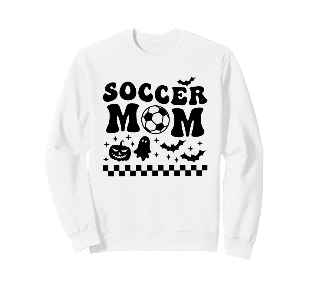 Soccer Mom Halloween Groovy Sweatshirt - Aesthetic Graphic for Adults - T-Shirt, Sweatshirt, Hoodie