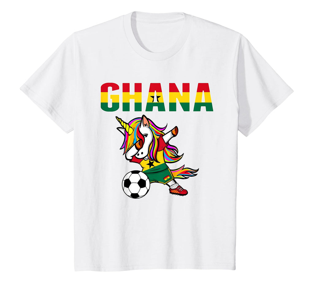 Dabbing Unicorn Ghana Soccer Fans T-Shirt - Minimalist Print for Adults - T-Shirt, Sweatshirt, Hoodie
