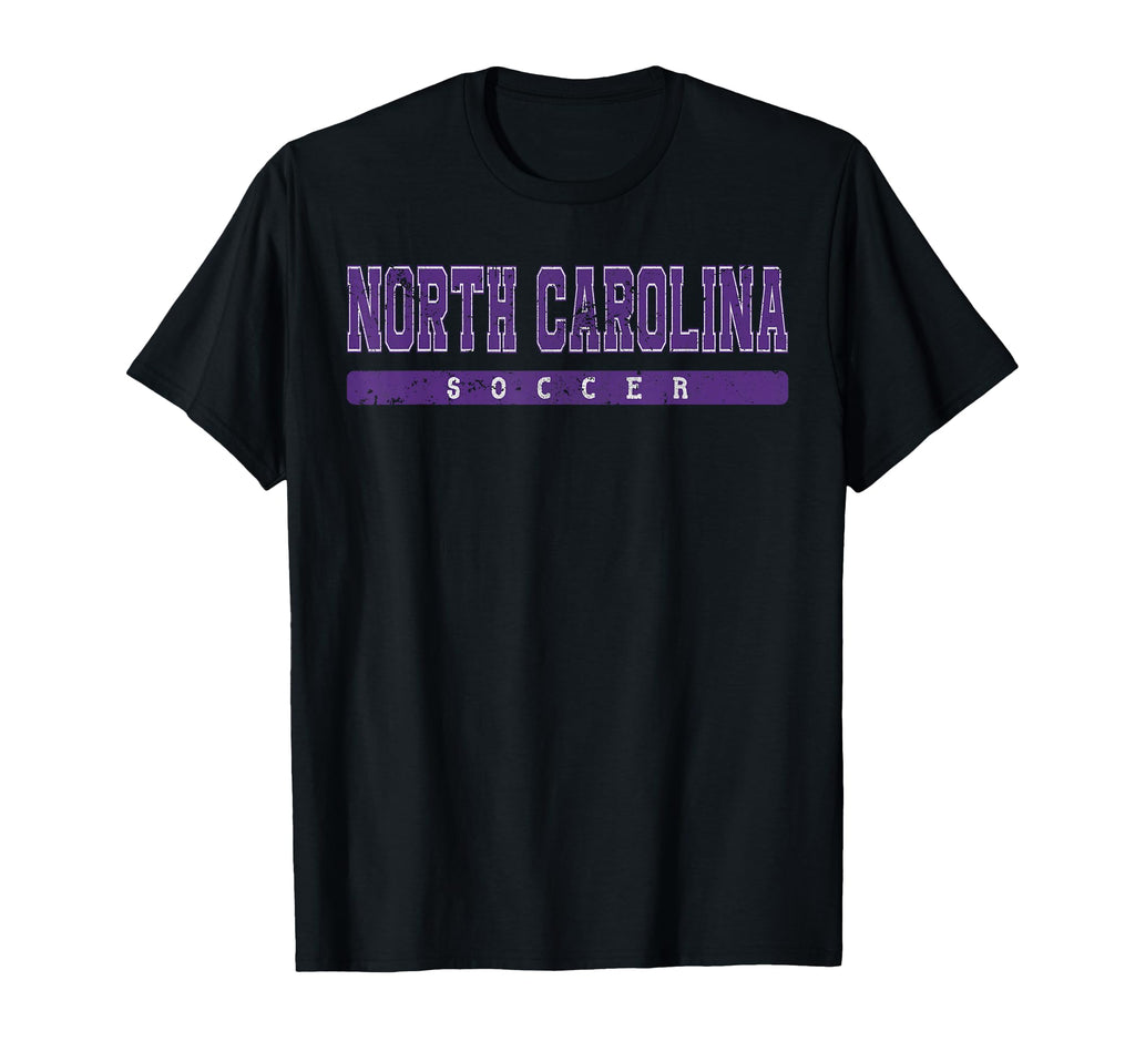 North Carolina Soccer Purple Text T-Shirt - Fun Novelty Design for Adults - T-Shirt, Sweatshirt, Hoodie