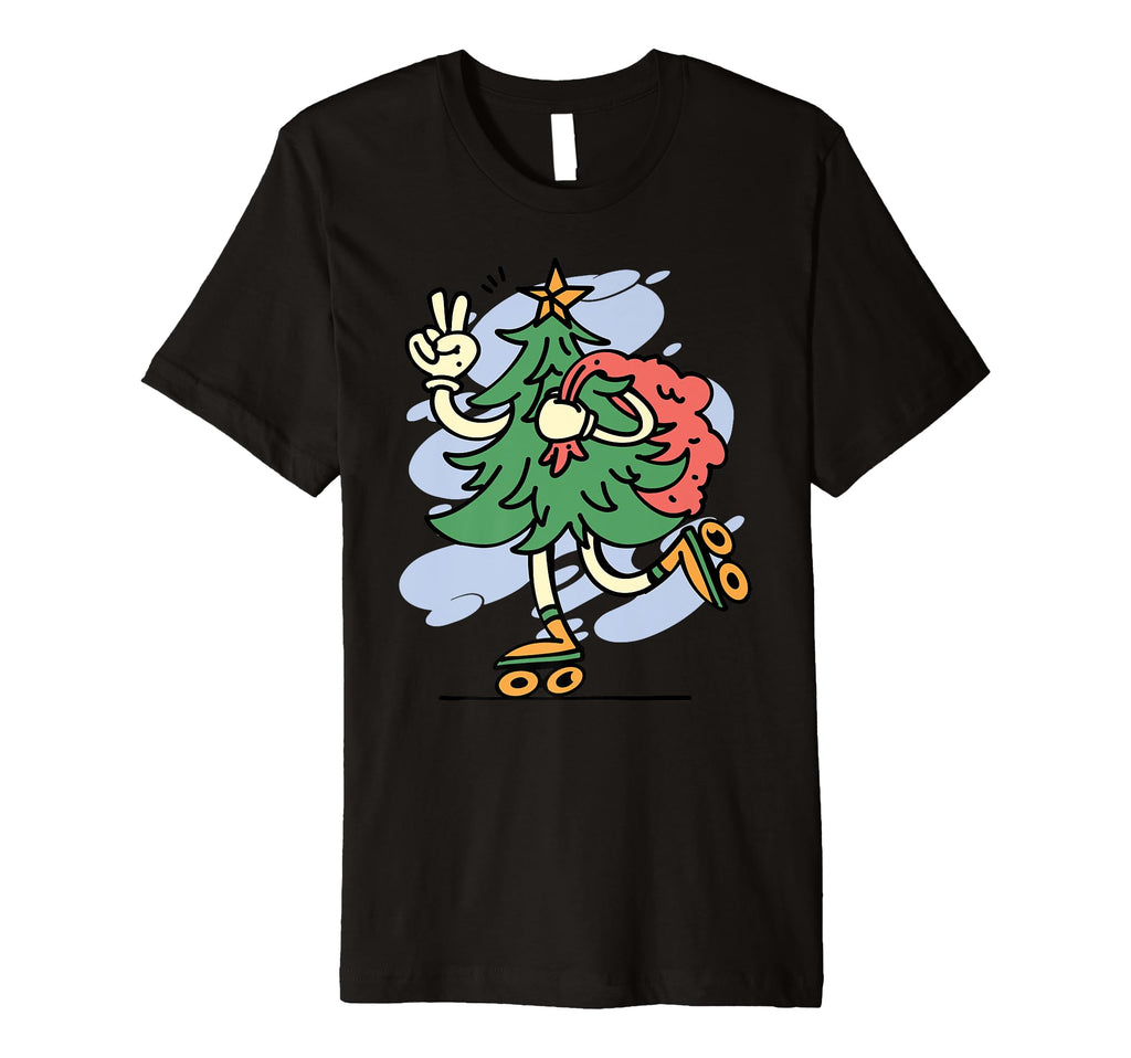 Festive Rolling Tree T-Shirt - Minimalist Print Unisex - T-Shirt, Sweatshirt, Hoodie