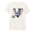 Elephant Kicking Soccer Ball Cartoon Art T-Shirt - Custom Art Print Unisex - T-Shirt, Sweatshirt, Hoodie