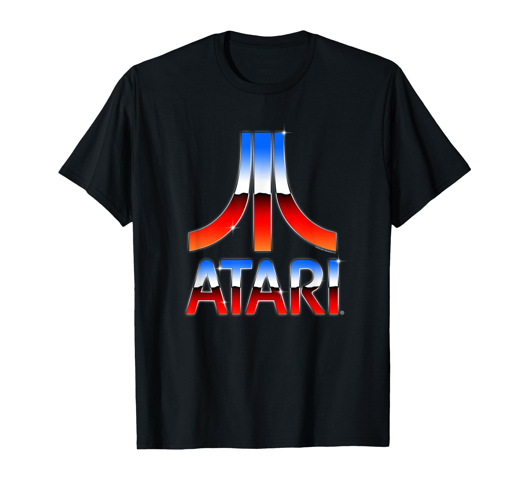Atari Red White And Blue Chrome Video Game T-Shirt - Trendy Graphic Unisex - T-Shirt, Sweatshirt, Hoodie