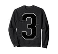 Black Sport Team Number 3 Sweatshirt - Graphic Print Unisex - T-Shirt, Sweatshirt, Hoodie