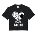 Ball Mom Heart Funny Soccer Volleyball Hoodie - Novelty Apparel for Adults - T-Shirt, Sweatshirt, Hoodie