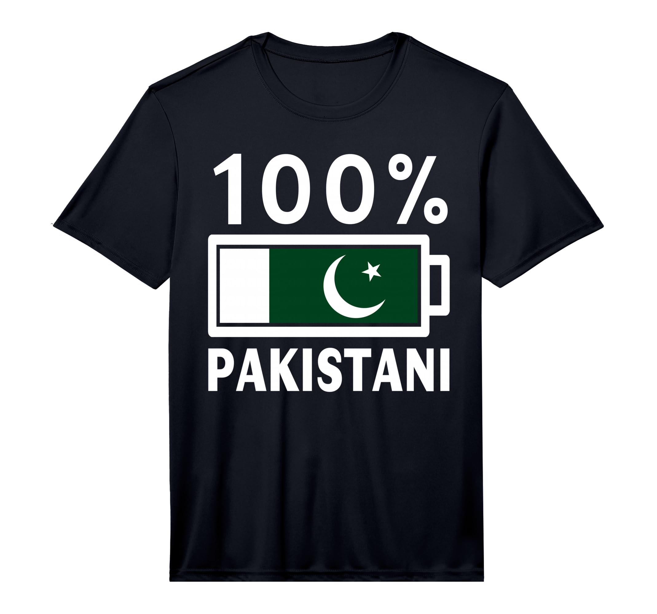 Pakistan Flag 100 Pakistani Battery T-Shirt - Custom Art Print Unisex - T-Shirt, Sweatshirt, Hoodie