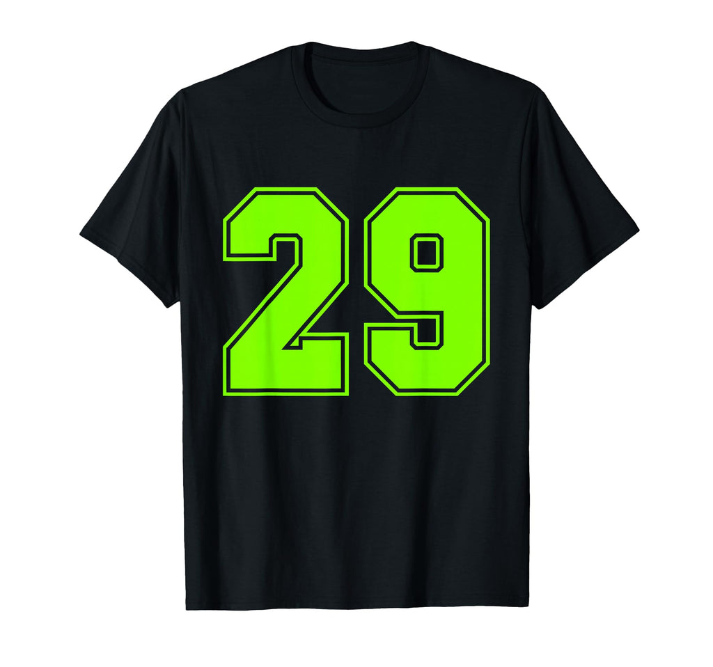 Number 29 Green Sports Team Number T-Shirt - Custom Art Print for Adults - T-Shirt, Sweatshirt, Hoodie