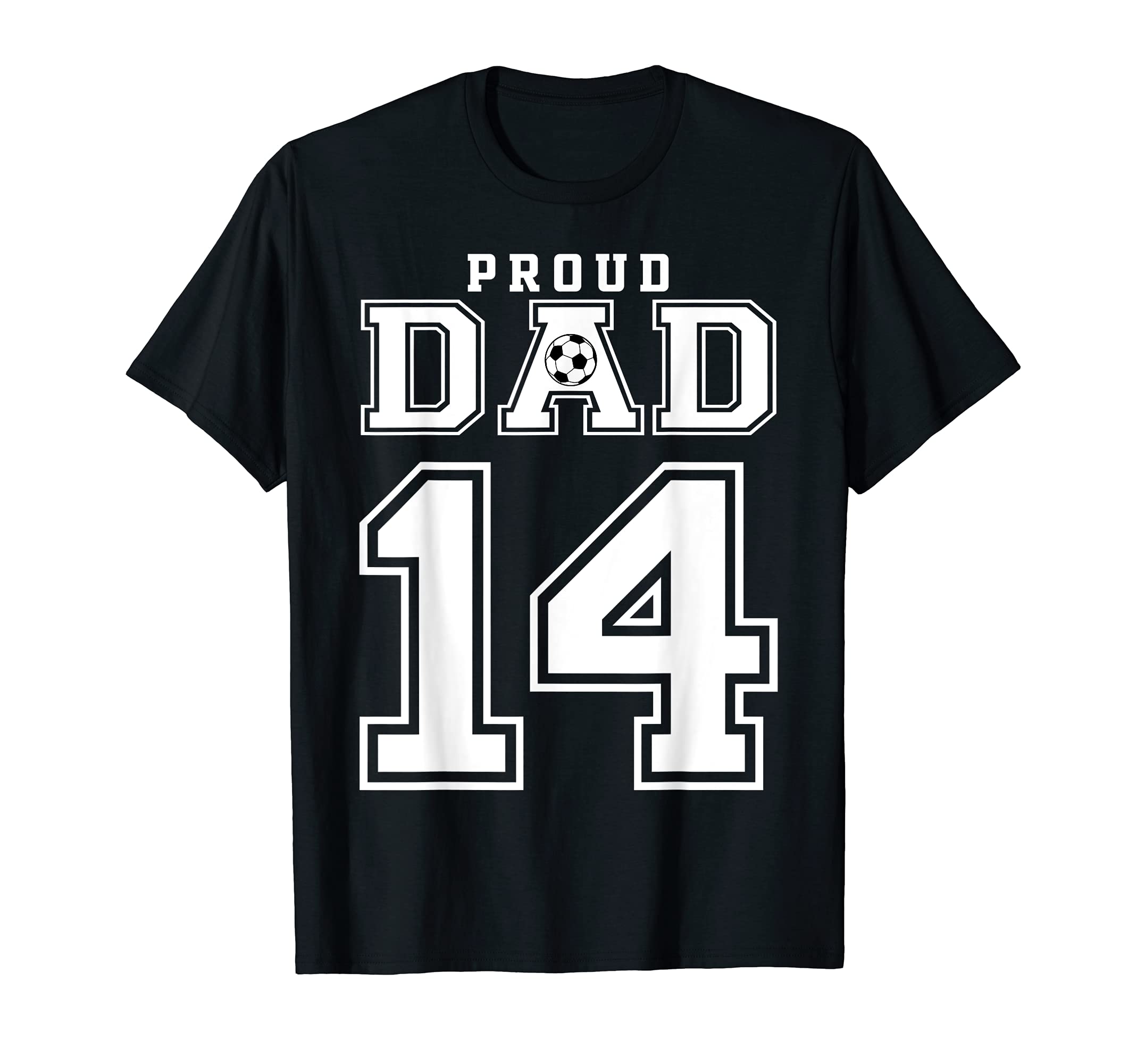 Number 14 Custom Proud Soccer Futbol T-Shirt - Minimalist Print for Adults - T-Shirt, Sweatshirt, Hoodie