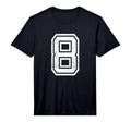 Distressed Number 8 Sport White Plain T-Shirt - Trendy Graphic for Adults - T-Shirt, Sweatshirt, Hoodie
