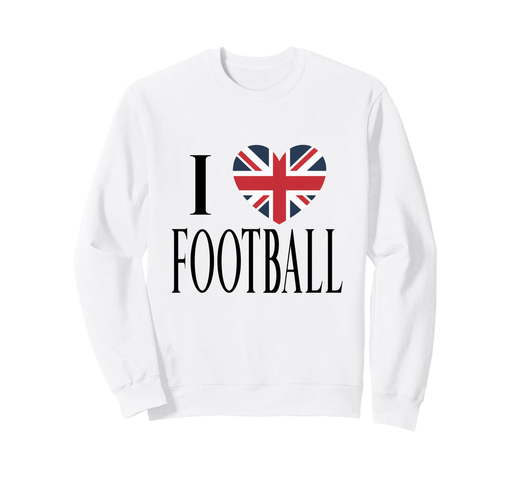 I Love Football Black British Flag Sweatshirt - Novelty Apparel Unisex - T-Shirt, Sweatshirt, Hoodie