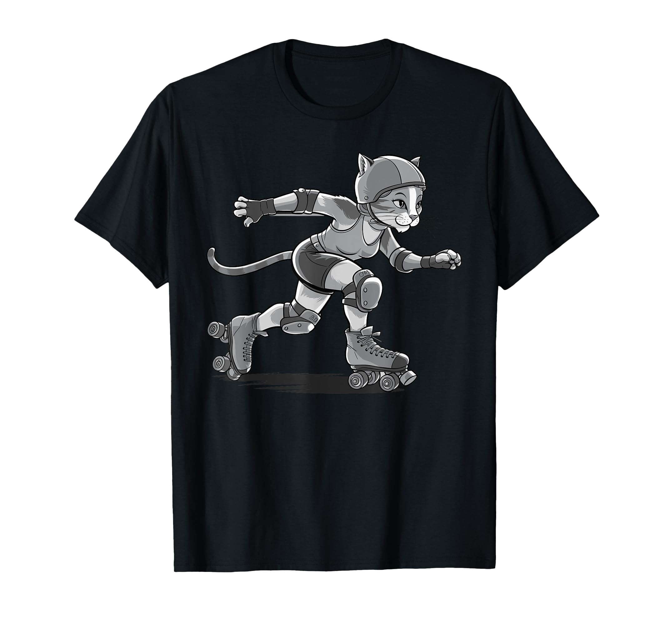 Roller Skating Cat Roller Derby Cats T-Shirt - Minimalist Print Men Women - T-Shirt, Sweatshirt, Hoodie